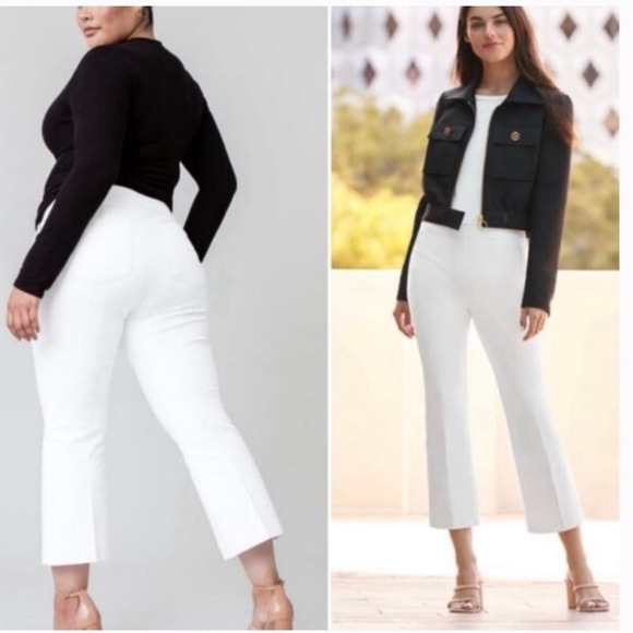 NWT Spanx Kick Flare Pant White Size M Petite - Picture 1 of 9